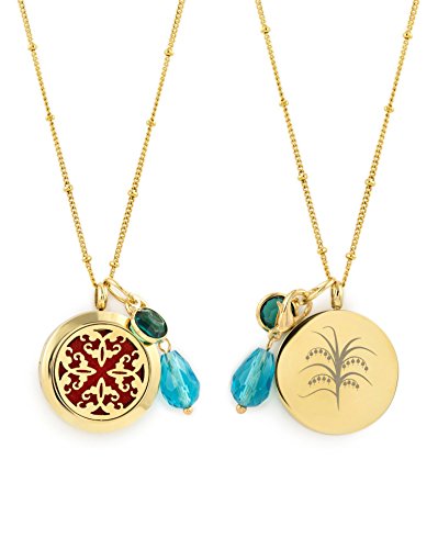 3 Essential Oil Diffuser Necklaces - Aromatherapy Jewelry - $17.99 Each - Hypoallergenic 316L Surgical Grade Stainless Steel, 20.8” Chain + 8 Washable Insert Pads + Charms ($17.99 Each) #TOP3