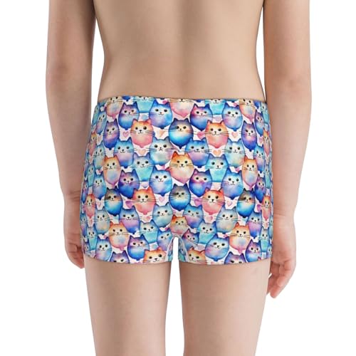 Boys' Cotton Boxer Brief Soft Underwear-Cartoon Colorful Cute Cat3