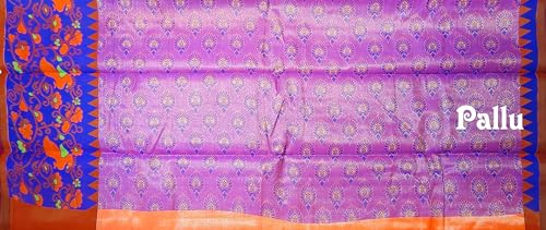 Image of VFCollections - POchampally Kalamkari Pattu Cotton SIlk Saree with Blouse Piece For Women