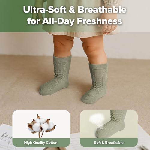 haakaa Toddler Non Slip Socks,Cute Baby Socks with Anti-Slip Soles for 1-3 Years Infants Toddlers Kids Boys Girls-5 Pairs3