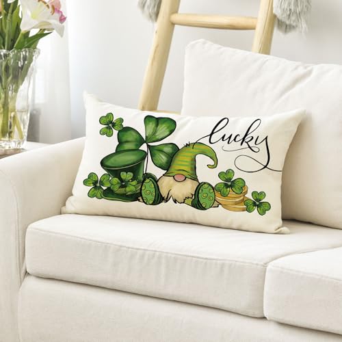Housse de coussin trèfle Saint-Patrick 30x50 cm décoration canapé salon vert - 6