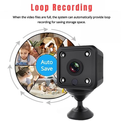 Image of Yunseity 1080P Mini Security Camera, Auto Night Vision Motion Detection Surveillance Camera, Loop Recording & SD Card Storage Indoor Outdoor Camera for Baby Pet Nanny