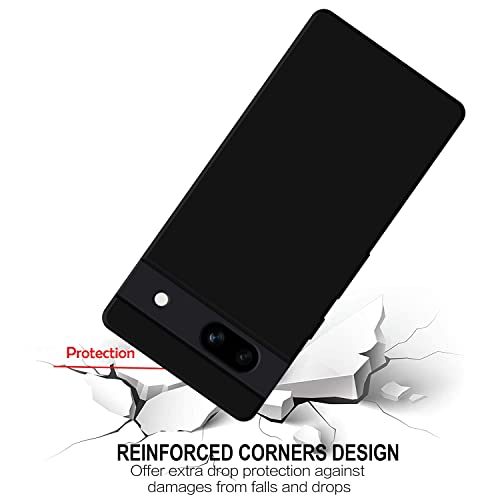 Image of HELLO ZONE Exclusive Matte Finish Soft Back Case Cover for Google Pixel 7a - Black