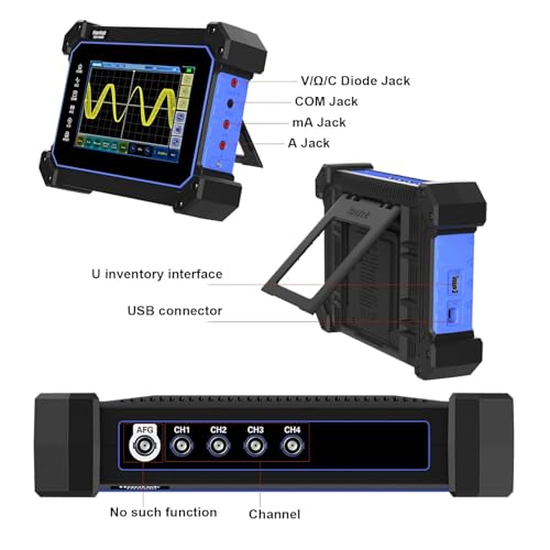 Image of Hantek Touch Screen Tablet Oscilloscope 4 Channel 250MHZ 1GSa /S Digital Oscilloscope + Multimeter 2 in 1 Oscilloscope Type C +8M Large Storage