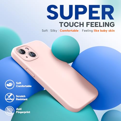 Image of Miracase Compatible with iPhone 15 Plus Case, [Soft Anti-Scratch Microfiber Lining], Liquid Silicone Case Gel Rubber Shockproof Drop Protection Phone Case for iPhone 15 Plus, Pink