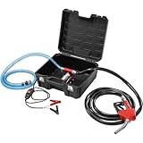 KING CHAO FOO 12V DC Gasoline Transfer Pump Kit, 8GPM Self-priming Diesel Transfer Pump Kit with Portable Suitcase, Electric Fuel Transfer Pump with Auto Fuel Nozzle and 19 FT Suction Hose