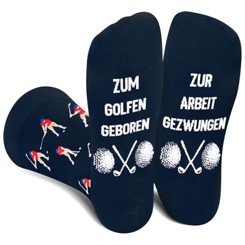 Lustige Sportsocken Herren Papa Jungen - Sport Bunte Männer Witzige Coole Bedrucken Verrückte Muster Socken Mit Motiv Funny Socks - Golf Geburtstag...