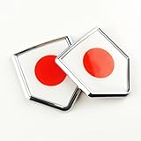 Newperlite Japan Flag Decal Sticker Car Emblem Japanese Flag Car Decoration Accessories Chrome Shield for Truck Vehicles Cars, 2 Pack