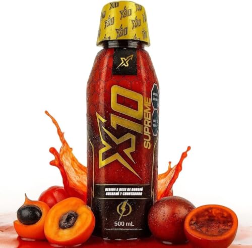 X10 Supreme Liquid 500 ML Natural Supplement (Similar Results as vitafer..Gold) - Chontaduro Guarana and Boroj Blend | 500 ML | Plant-Based Energy Support for Vitality