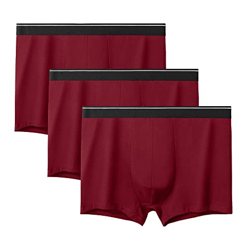 JEKE-DG Men's Comfort Flex Fit Underwear Breathable Stretch Mesh Boxer Brief Soft Waistband Underpants (4X-Large,Red-3pc)