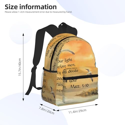 Lighthouse Seagulls Christian Bible Verse Lightweight Packable Backpack, Camping & Shopping, Ultra-Durable Backpack For Men & Women3