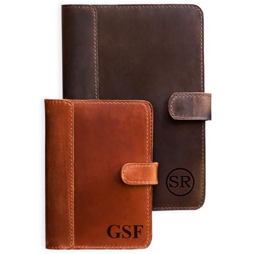 100% Genuine Leather Journal Engraved Name or Initials &ndash; Crafted in USA &ndash; Personalized Gift for...