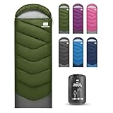 Sacos de dormir para adultos en clima frío, portátil, impermeable, ligero, para niñas y niños altos, con saco de compresión, para acampar cálido, senderismo, viajes, exteriores e interiores