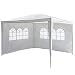 Produktbild SONLEX Garten-Pavillon 3 x 3 m weiß wasserdicht inklusive 2 Seitenwänden mit je 3 Fenstern Material PE-Plane 110 g/m² weiß Festival-Zelt Unterstand