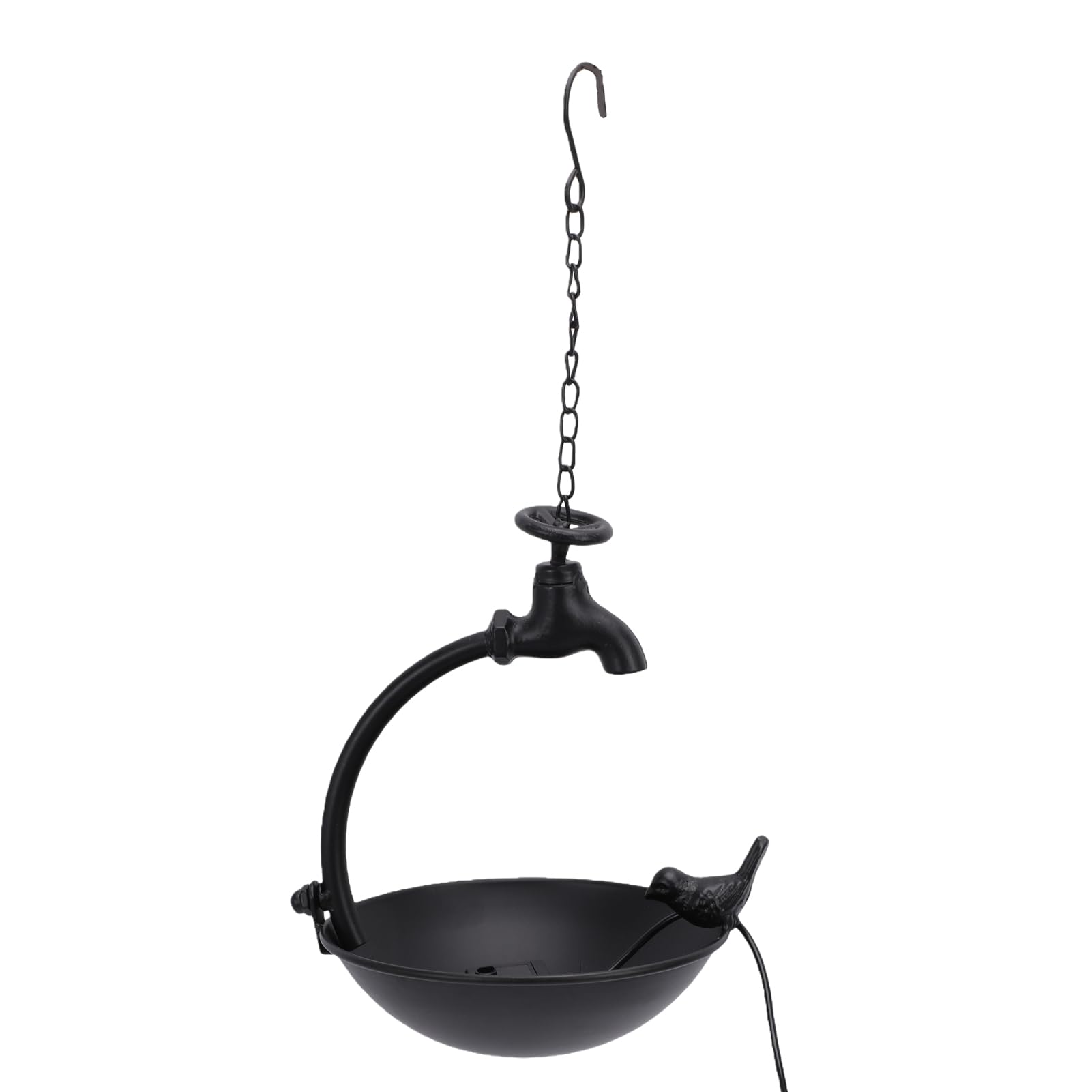 TOPINCN Solarbetriebener Vogelbad Brunnen, Vogeltränke mit Vintage