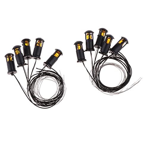 10-Piece HO Scale Model Lampposts – Metal Wall Lights With 6V Bulbs, #R41
