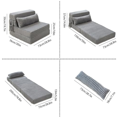 Sofá cama plegable convertible en colchón para optimizar espacio en el dormitorio 3