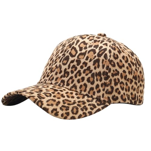 Gorras, Sports Gorra deportiva de algodón a la moda: gorra de béisbol, sombrero de estampado de leopardo, color caqui, Caqui, One Size