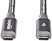 Amazon Basics Double Braided Nylon USB-C to USB-C 3.1 Gen 2 (10Gbps) Fast Charging Cable, 3A, 1 Feet, Dark Grey