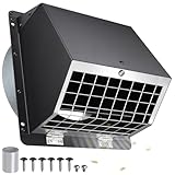 Dryer Vent Cover Outside 6" Vent Cover Exterior Wall Vent Hood Outlet,Wall Mount Extractor Vent with Screen&Cushioned Flap,Outdoor Dryer Exhaust Vent Cover Cap for Range Hood Duct HVAC Ventilation