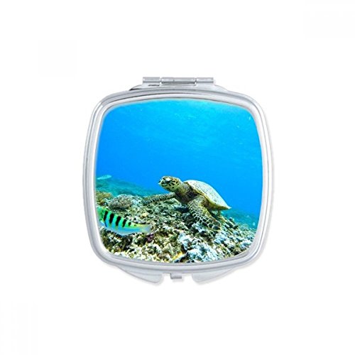 Miroir compact mer et tortue, l'accessoire de sac indispensable