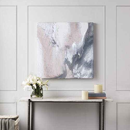 Madison Park Blissful Abstract Wall Art Modern Home Décor Painting Gel Coat Canvas with Silver Foil Embellishment, Blush