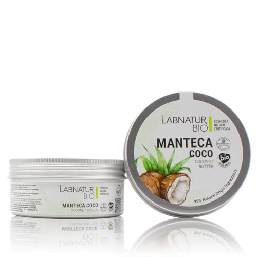 Manteca Corporal Coco 230ml Labnatur Bio. Con Karité, Coco, Aloe Vera, Aceites de Almendras Dulces y Soja. Hidrata y Nutre en Profundidad. Pieles secas. Natural Certificado, Ecológico y Vegano.
