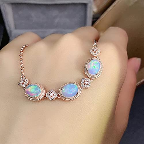 Bracelet opale naturelle argent 925 réglable qui ne ternit pas avec le temps