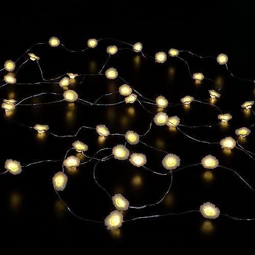 Noma Solar Fine Wire Lights, 50 Warm White Daisy LED's