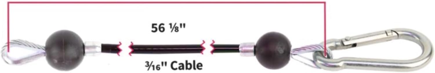 TreadLife Fitness Cables w/Snap Clips (2 x Cables) - Replacement for Bowflex Sport/Blaze Gyms - 56" Inch (Pair)