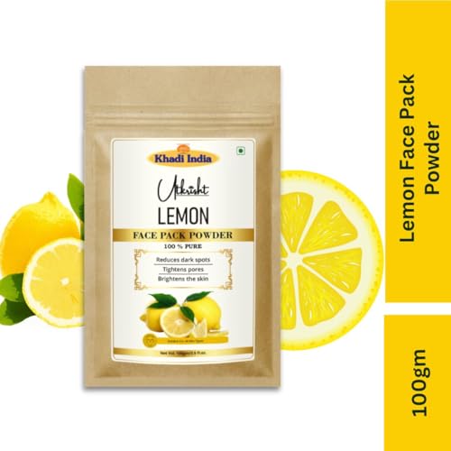 Image of Khadi Lemon Face Pack Powder 100g | For Pigmentation, Dark Sports & Breakouts | Rich in Vitamin C | Skin Brightening | Natural & Ayurvedic | Removes Impurities | Face Pack for Men & Women