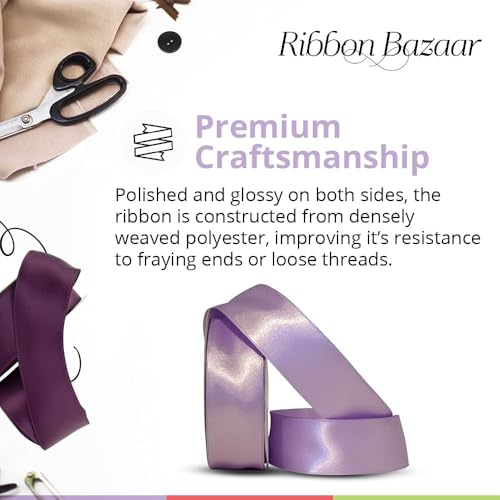 Image of Ribbon Bazaar Double Faced Satin 7 /8 inch Red 25 Yards 100% Polyester Ribbon