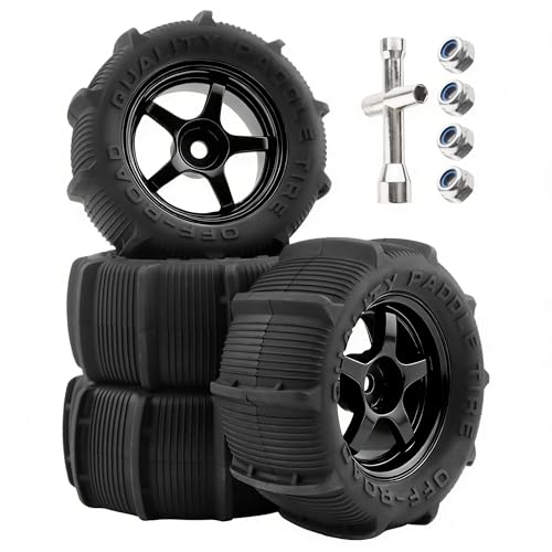 GDOOL 4 Pieces RC Paddle Tires Wheels Replacement Spare Parts for All 1/14 1/16 Scale H14BM H16GT H16DR H16BM H16 H16P H16E 16208 16209 16210 14209 14210 14211 16889 RC Car by GDOOL - Used condition - US$11.42