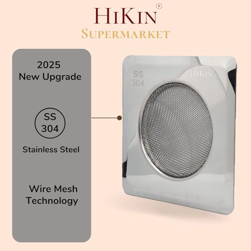 Image of 2025 Upgrade Square Stainless Steel Kitchen Strainer 11 CM Sink Jali, Drain Filter, Anti Clogging Mesh Hair Catcher Drain Cover (ONLY for Square Sink)