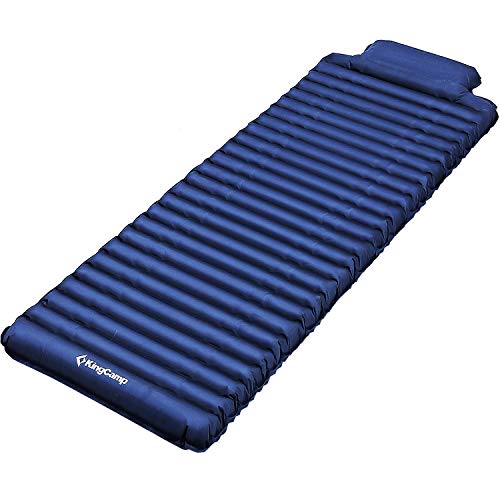 KingCamp エアーマット キャンプ ピローにポンプ内蔵 幅広 軽量 189cmx66cm 7cm I-BEAM加工 耐久新素材 快眠パッド コンパクト アウトドア キャンピングマット 登山 防災グッズ