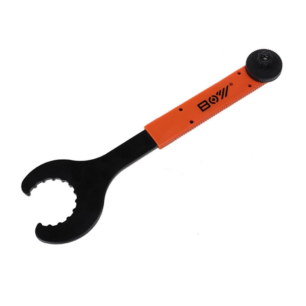 Llave de acero para pedalier de bicicleta, llave de anillo de bloqueo de bielas de 28,5 cm con herramienta de cubierta de manivela, para reparación integrada de pedalieres inferiores