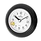 MPM Quality Design Badezimmer-Uhr aus Kunstoff, Quarz-Uhrwerk Sweep, 3-5 ATM Wasserdicht, Schwarz, Ø 135 mm, geeignet auch für Außenbereich und als Badezimmeruhr, Pooluhr, Küchenuhr