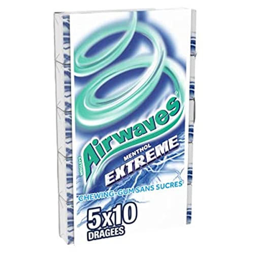 Airwaves Chewing-gum au menthol extrême, sans sucres - les 5 étuis de 10, 70g Cover