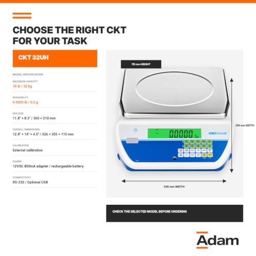 Báscula de banco Adam Equipment CKT 32UH miniatura 2