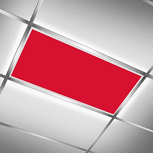 2ft x 4ft Fluorescent Light Covers Pure Red Color Background Ligh...