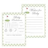 30 Pack Golf Baby Shower Games for Guests, Hole in One Wishes and Advice Cards, Golf Themed Baby Predictions and Advice Cards for Baby Shower Game Activity, Advice for New Parents to Be Decoration