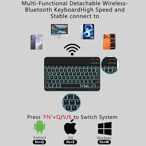 Clavier Bluetooth pour iPad 10e génération mignon chic blanc et noir - 4