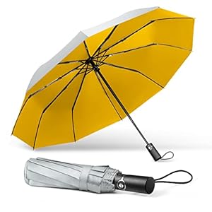 Large Windproof Umbrella, Wind Resistant Compact Travel Folding Umbrellas, Ladies Auto Open Close Strong Wind Proof Rain Proof with 10 Ribs golf umbrella collapsible for Men Women