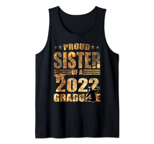 Proud Sister Of Class 2022 Graduate Senior Family Graduation Camiseta sin Mangas