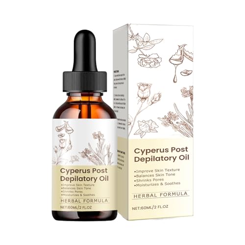 Aceite de depilación Cyperus, aceite de afeitar hidratante de 60 ml, piel lisa después del cuidado de afeitar, fórmula , acabado no grasiento, 3.3x3.3x12cm/1.3x1.3x4.72 pulgadas, para mujeres