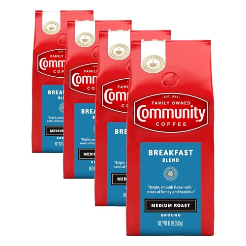 Image of Community Coffee Breakfast Blend, Ground Coffee, Medium Roast, 12 Ounce Bag (Pack of 4)