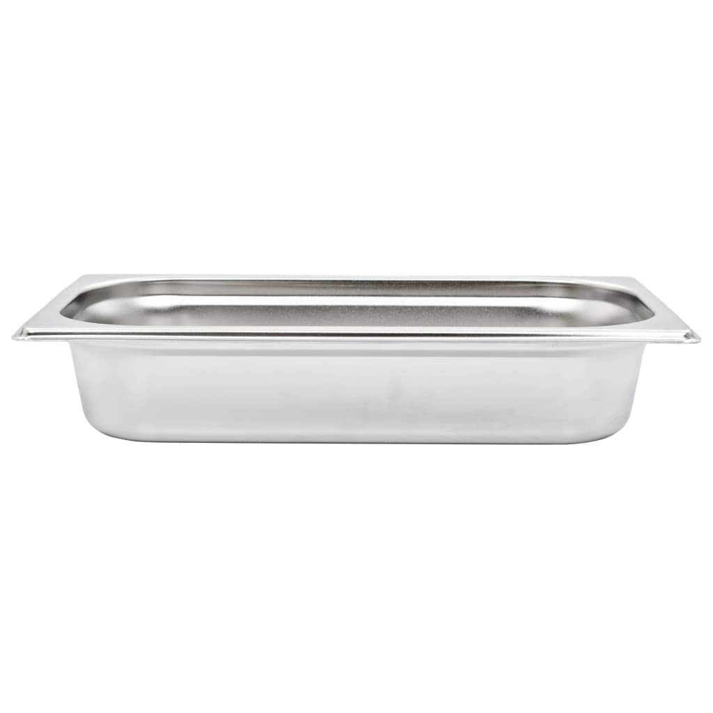 Contenedores de acero inoxidable GN 1/3, 65 mm, 8 unidades, apilables, para mostrador de calor, buffet, catering, gastronomía, cocina, restaurante, salida y almacenamiento