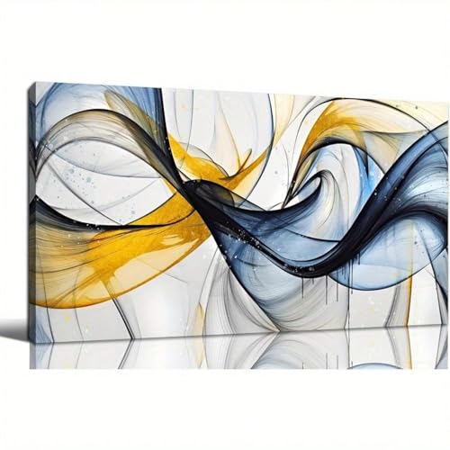 Tableau abstrait moderne 70x140 cm en toile géométrique grand format