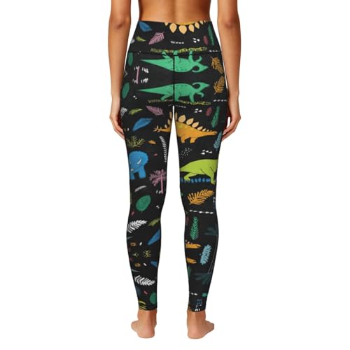 Leggings de compresión mujer antiloop mallas gimnasio dinosaurio comodidad 4