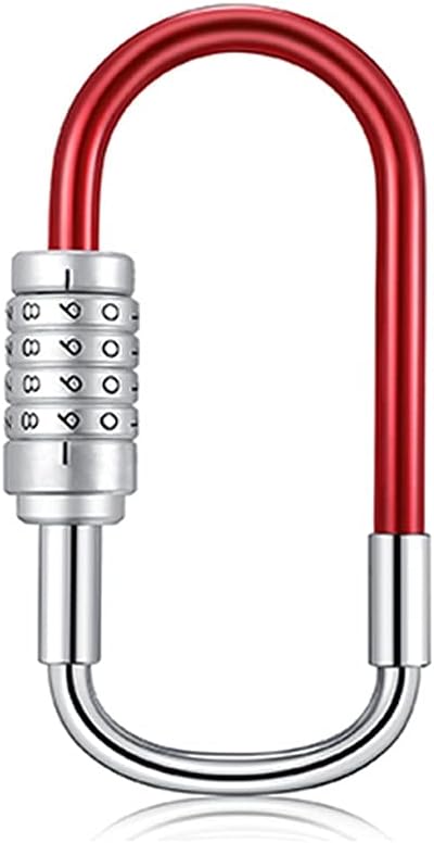 Combination Glass Door U Padlock 4 Code Password Lock for Room Office Hotel Store Bicycle Motorcycle Rarelock (Color : Red, Size : 26cm) (Red 29cm)